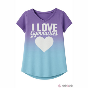 Bioworld Girls Blue Purple Gymnastics T Shirt Large